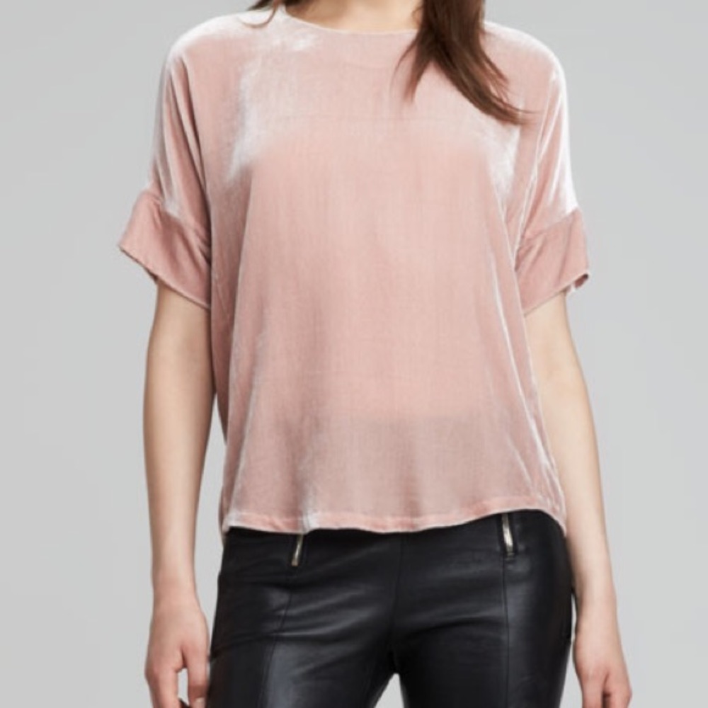 J BRAND Pink Daisy Silk Velour Blouse